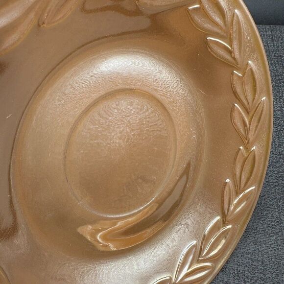 Fire King Peach Lustre Laurel Lot 4 Saucer Plates Anchor Hocking USA Vtg 1950s - Picture 5 of 12